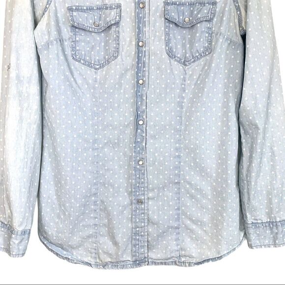 Forever 21 Polka Dot Chambray Top - Picture 4 of 8